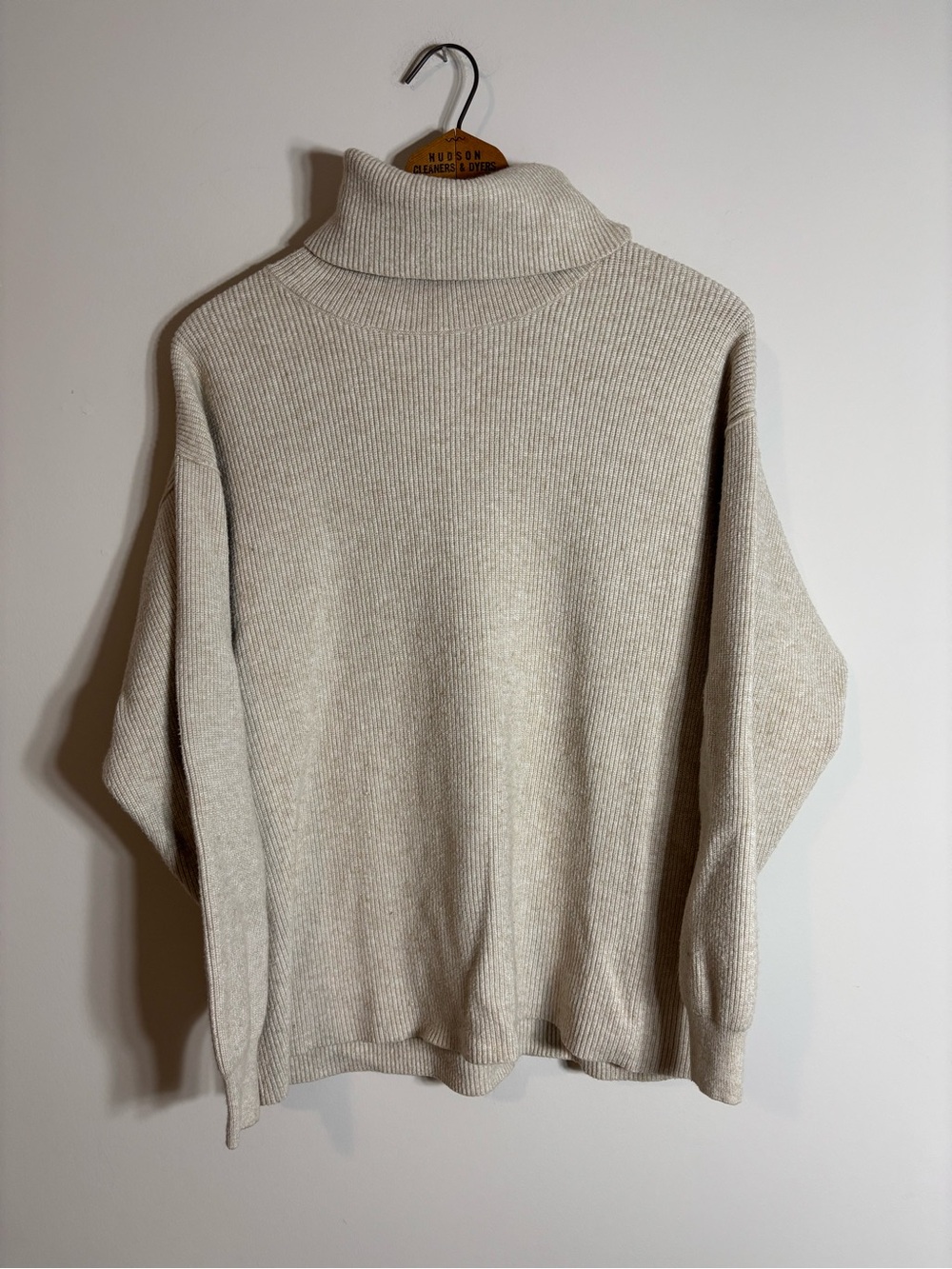 Free People Turtleneck Sweater Cream Oversized Fall XS